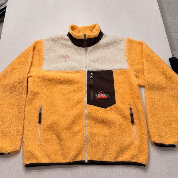 Cactus Jack Other - Cactus Jack Travis Scott Trails Sherpa Fleece Jacket Yellow Brown Mens XL